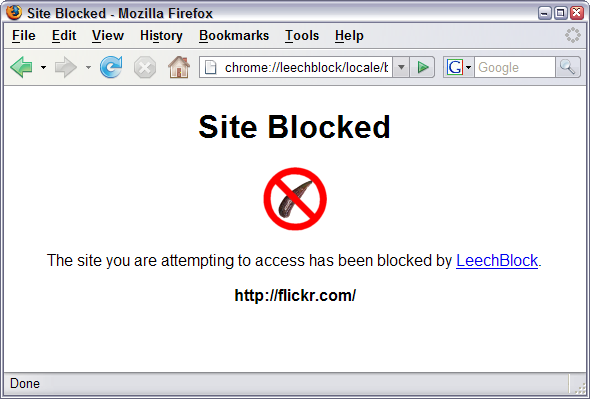 siti bloccato dall'estensione firefox