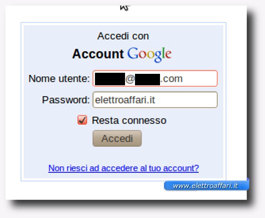 prova password su gmail
