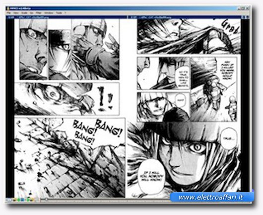 Interfaccia grafica del quinto programma per leggere manga e fumetti
