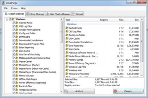 Interfaccia grafica del software DrivePurge per la pulizia del PC