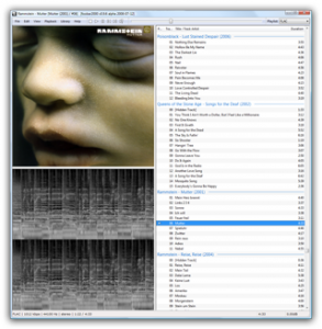Interfaccia del programma Foobar2000 per ascoltare musica sul PC