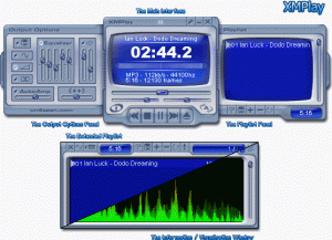 Interfaccia del programma XMPlay per ascoltare musica sul PC