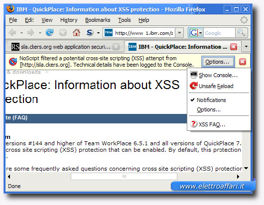 Immagine del plugin NoScript per Firefox