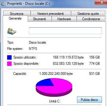 Schermata di avvio della pulizia disco di Windows