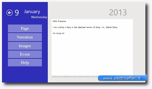 Immagine dell'applicazione Digital Diary per Windows 8