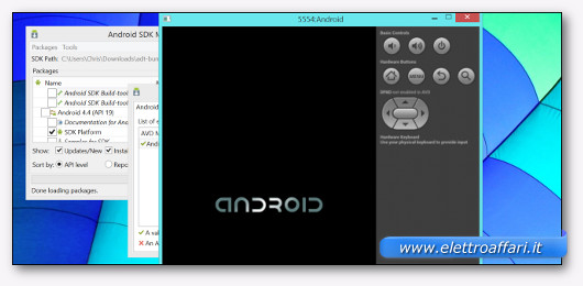Schermata dell'Official Android Emulator