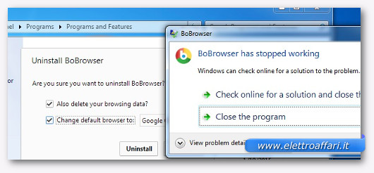chiudere bobrowser