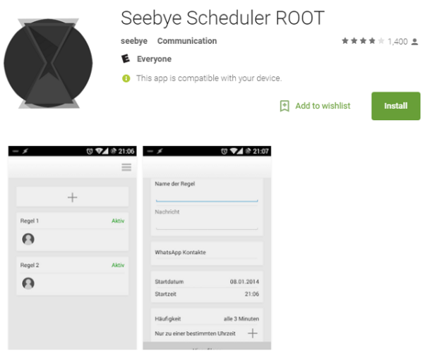 Pianificare messaggi con Seebye Scheduler ROOT