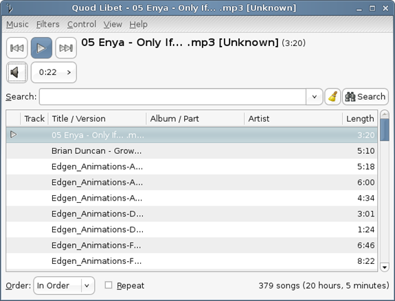 Player Audio Gratis per Mac OS X Quod Libet