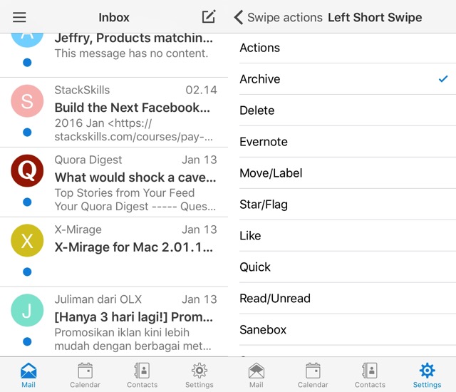 App mail per iPhone - Boxer Lite