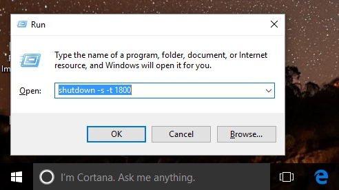 Programmare lo Spegnimento Automatico su Windows 10 - Run