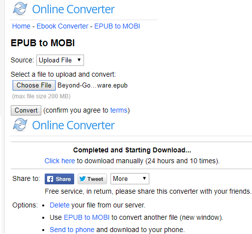 Online Converter epub mobi